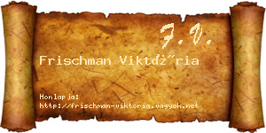 Frischman Viktória névjegykártya